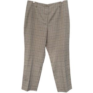 Talbots Petites Size 12P Brown Glen Plaid Stretch Pants Trousers